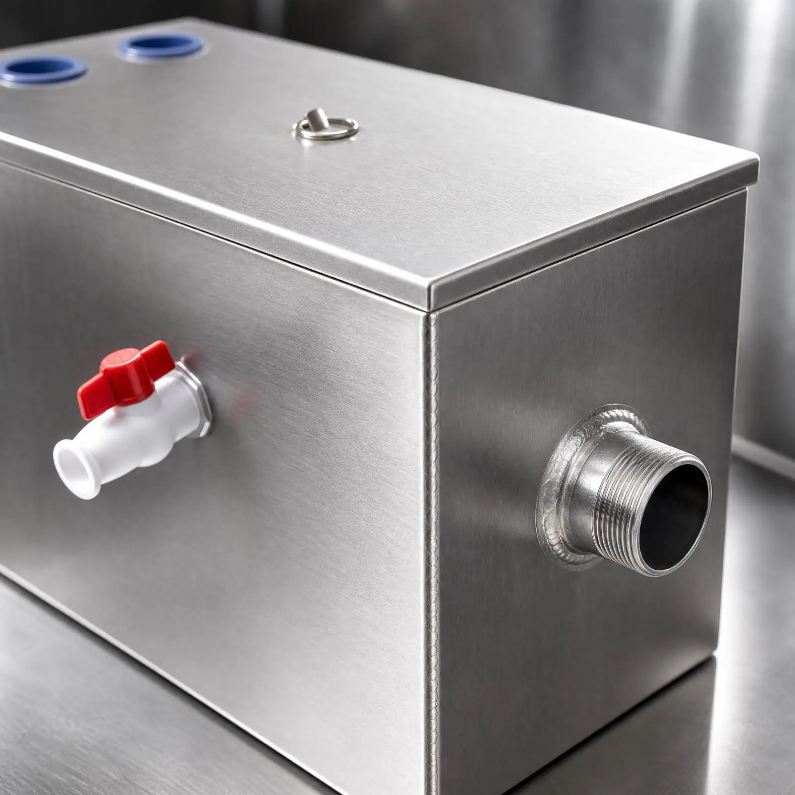 Restaurant Kitchen Oil Separator Stainless Steel Grease Trap with Drain Faucet for Underground Drainage System Installation