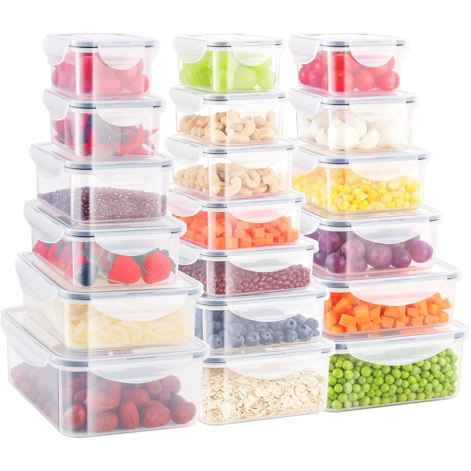 36 Piece Airtight Food Storage Containers with Lids, Stackable Leakproof Jars for Kitchen Pantry Fridge, Snacks Cereal Flour