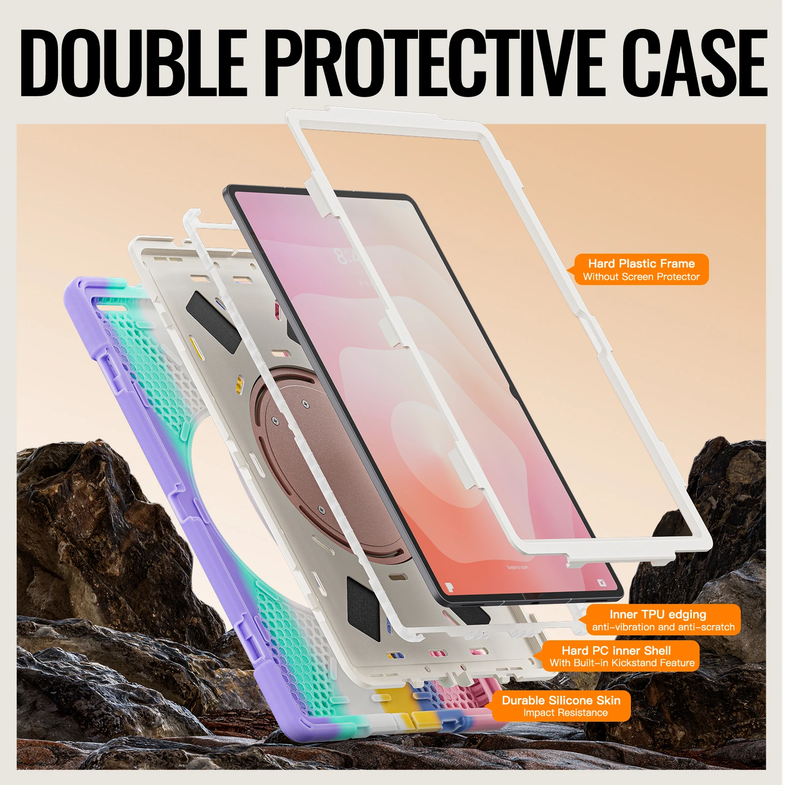 حافظة حماية شديدة التحمل لهاتف سامسونج جالاكسي تاب S11 Ultra SM-X930 SM-X936C 14.6 بوصة 2025 14.6 بوصة غطاء لوحي مع أشرطة