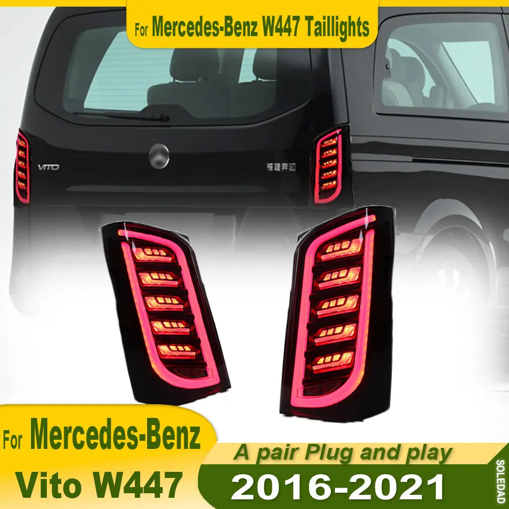 

Задний фонарь для Mercedes-Benz Vito W447 V260 V250 2016-2021: LED DRL, динамический сигнал, стоп-сигнал, задний ход