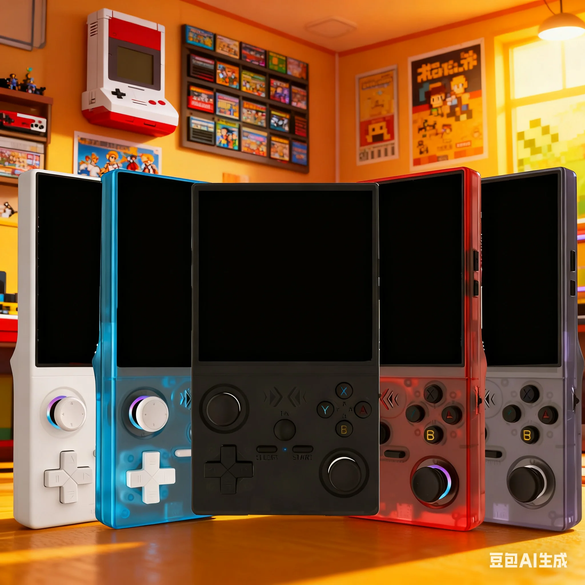 

4-Inch HD WiFi Handheld Game Console With Storage Bag And Protector Portable Handheld Game Player For Multiplayer Game Accessory