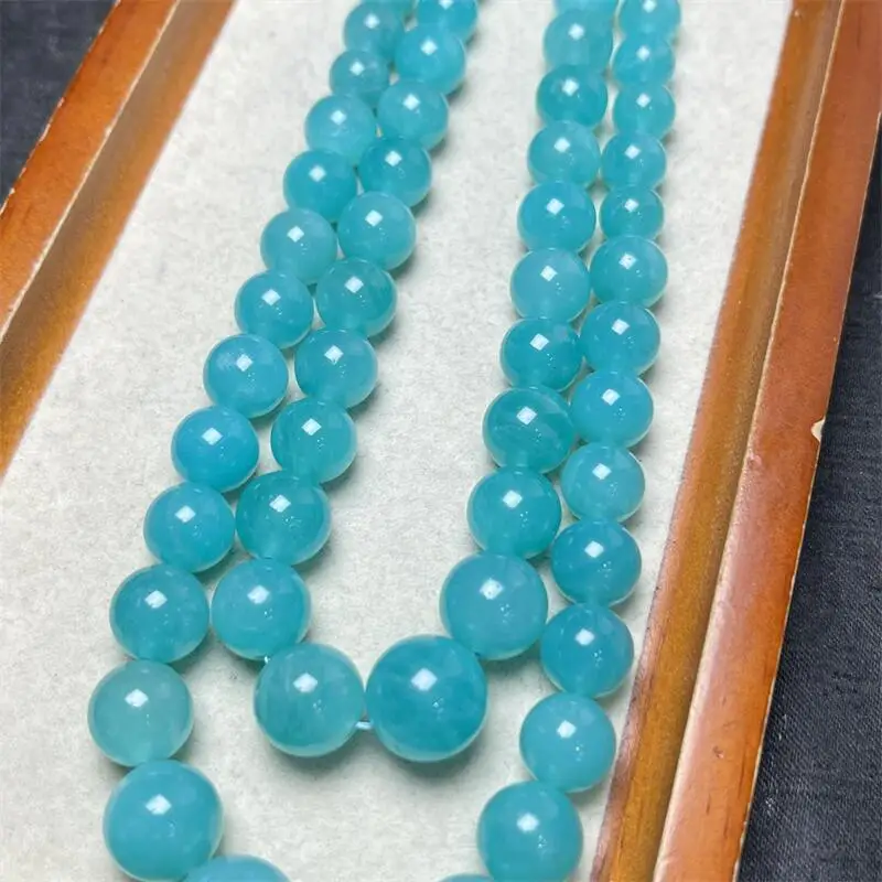 Natural Amazonite Necklace Reiki Gemstone Fashion Jewelry Fengshui Women Healing Lucky Energy Gift 1pcs 6-12MM