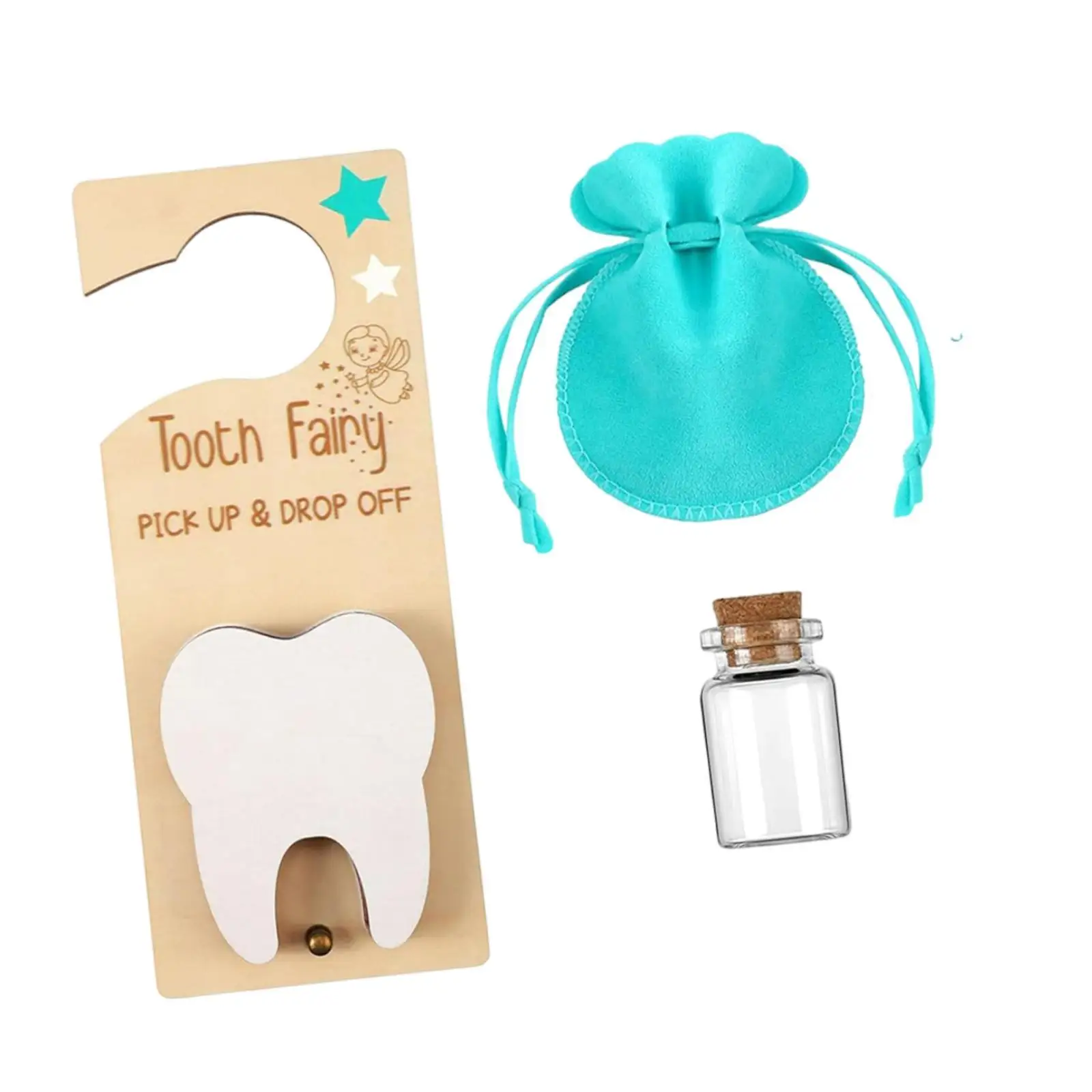 Tooth Fairy Door Hanger Wood Door Hanger Bag for Collectible Bedroom Kids