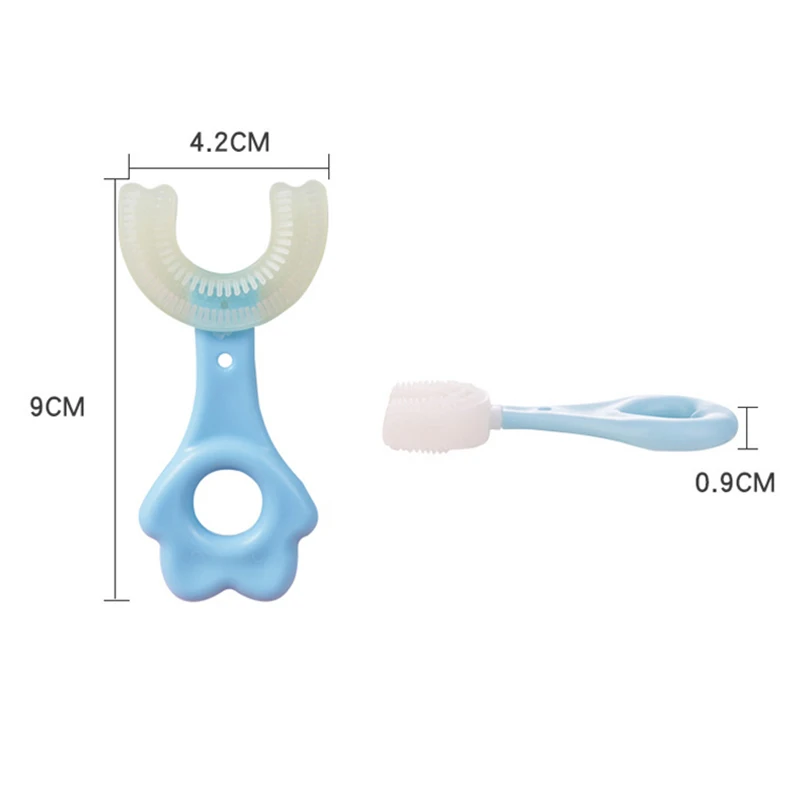 Kids Toothbrush U-Shape 360 Degree Infant Teether Baby Toothbrush Children Silicone Brush For Toddlers Oral Care Cleaning