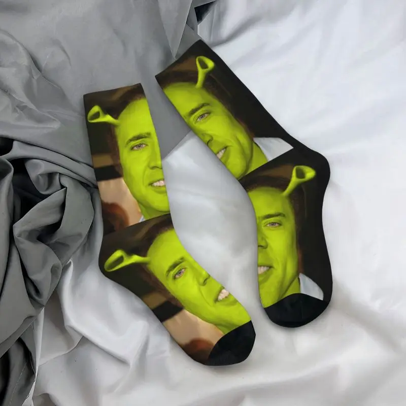 Nicolas Cage Meme Men Women Crew Socks Unisex Funny 3D Print Dress Socks