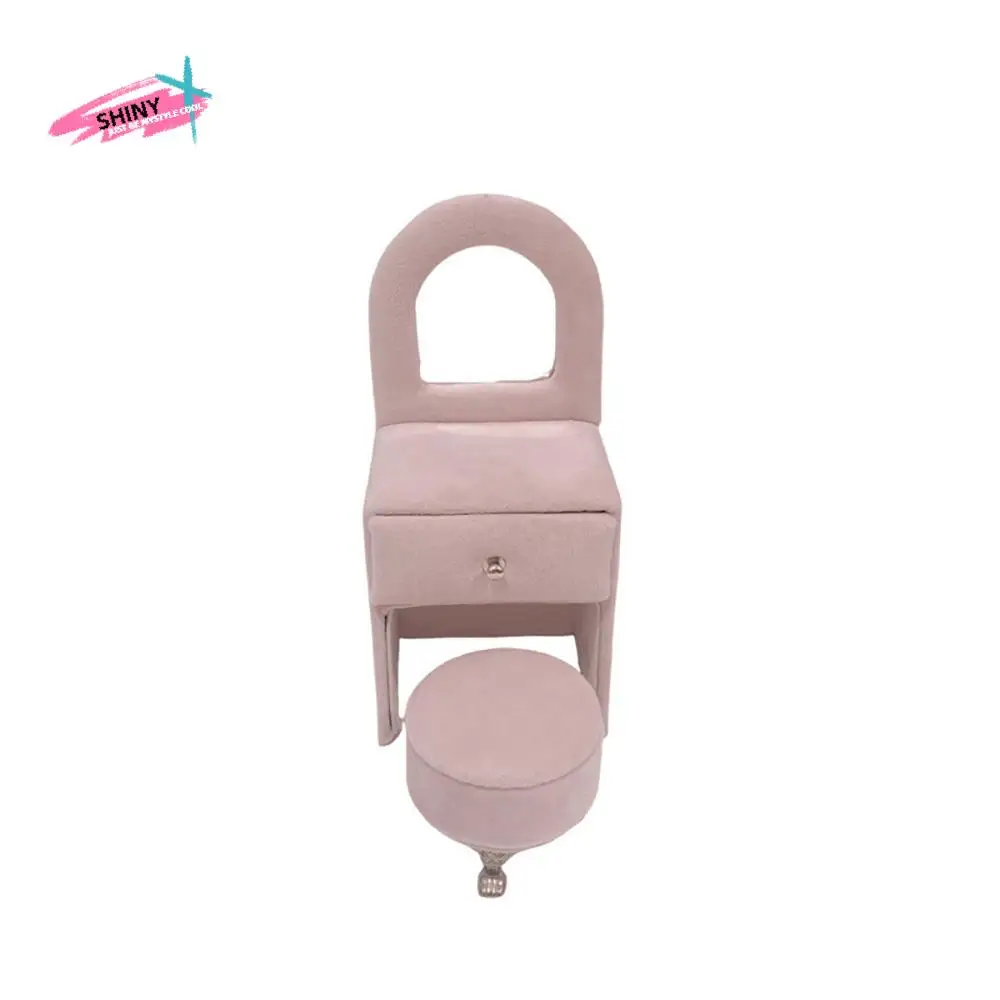 

Dutch Velvet Sofa Shaped Jewelry Box Bracelet Pink Mini Couch Earrings Ring Display Stand Luxury Elegant Doll House Furniture
