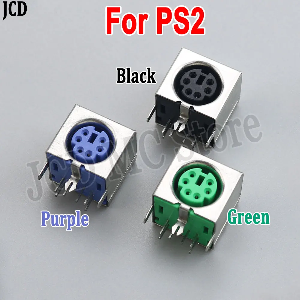 1 Piece Keyboard Socket For PS2 Female Socket Jack Connector on PCB Black/green/purple 6 Pins PS2 Socket Replace Parts