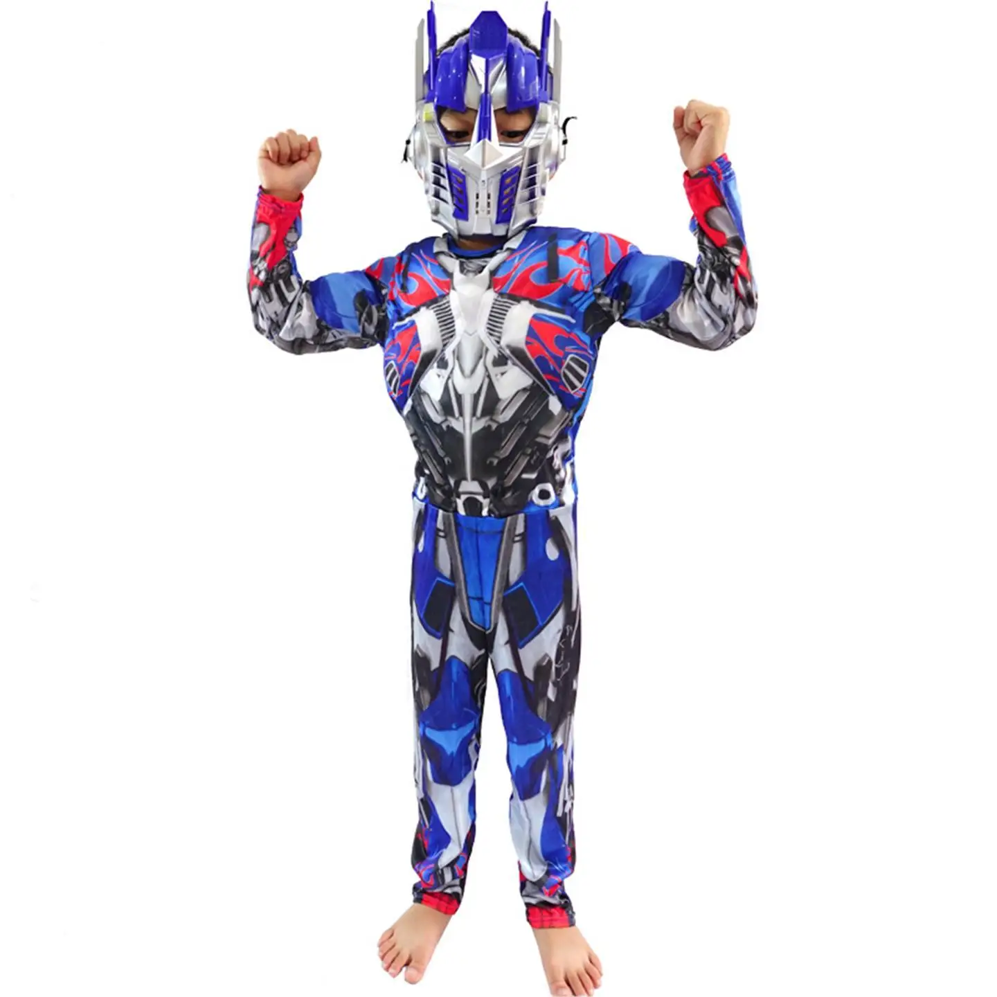   Disfraz de Optimus Prime, traje de actuación muscular, ropa de halloween para niños, traje muscular para niños