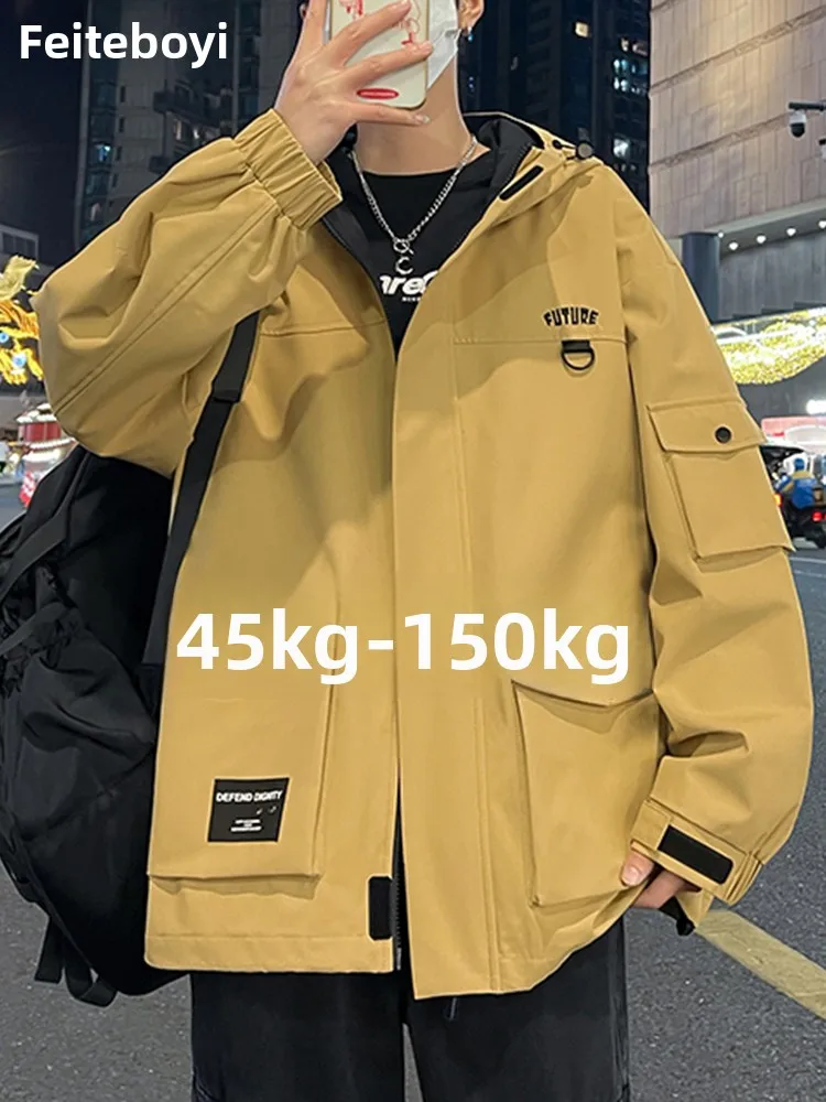 

Модная мужская рабочая куртка большого размера в американском ретро-стиле, осенняя, с множеством карманов, в стиле пэчворк, ветровка свободного кроя, функциональная куртка