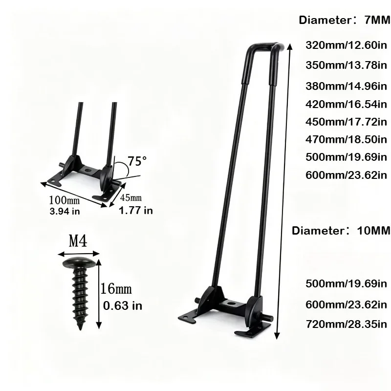 4pcs Folding Legs with Installation Tool Screw Pack Folding Table Leg Brackets for Coffee Table Bedside Support Legs Accessories