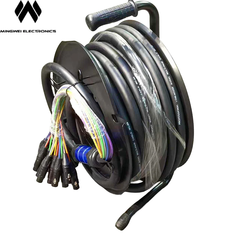 24-Channel XLR Snake Cable 20m Professional Audio Stage Lighting Signal Cable