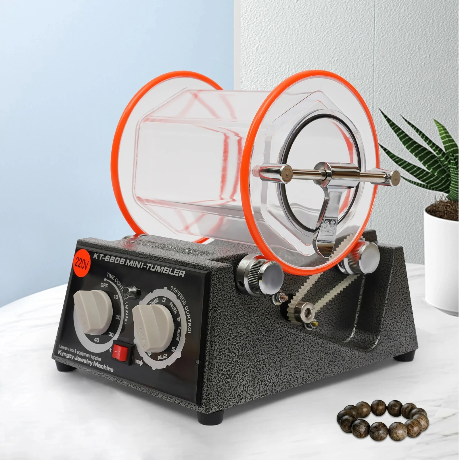3KG /5KG Jewelry Rotary Tumbler Polisher ,Mini Polisher Tumbler Jewelry Polisher Machine with Glass Barrel and Polishing Bead