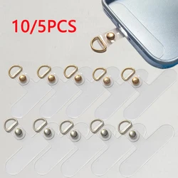 10/5PCS Universal Clear Mobile Phone Lanyard Clip Gasket Flexible Tether Tabs Cellphone Anti-loss Hanging Strap Patch Cord