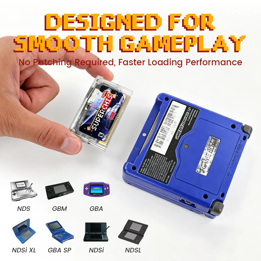 Retro Superchis Flash Game Cartridge With 8GB TF Card Preloaded 5000 Retro Games Plug And Play For GBA SP NDSL Handheld Consoles view 4