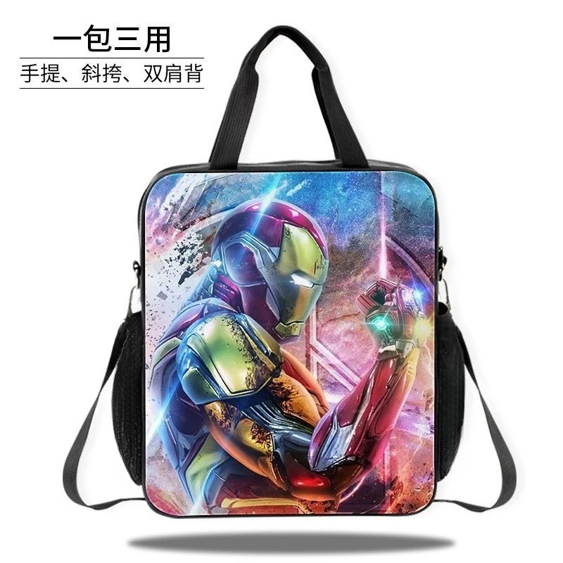 Marvel Iron Man hand-held tutoring bag for primary and secondary school students zipper crossbody bag children's school bag