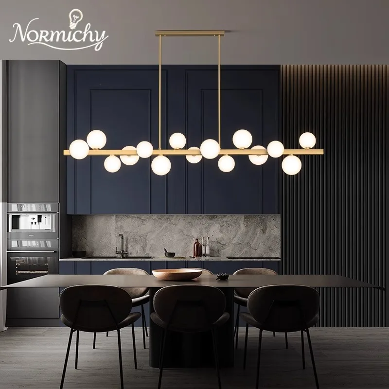 Dining Room Pendant Light Table Modern Simple Creative Cream Style Magic Bean Long Strip Luxury Bar Hanging Lamp Changeable