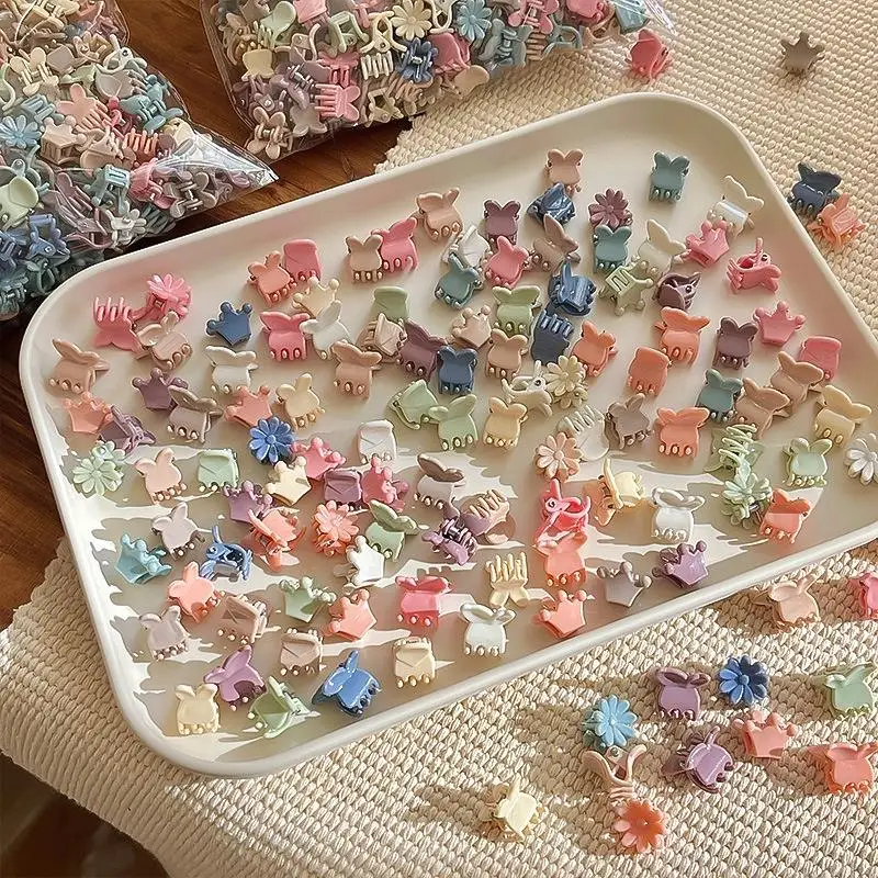 50Pcs Non-slip Small Hair Claws Cute Colorful Flower Star Girls Hair Clips for Travel Hair Accessories