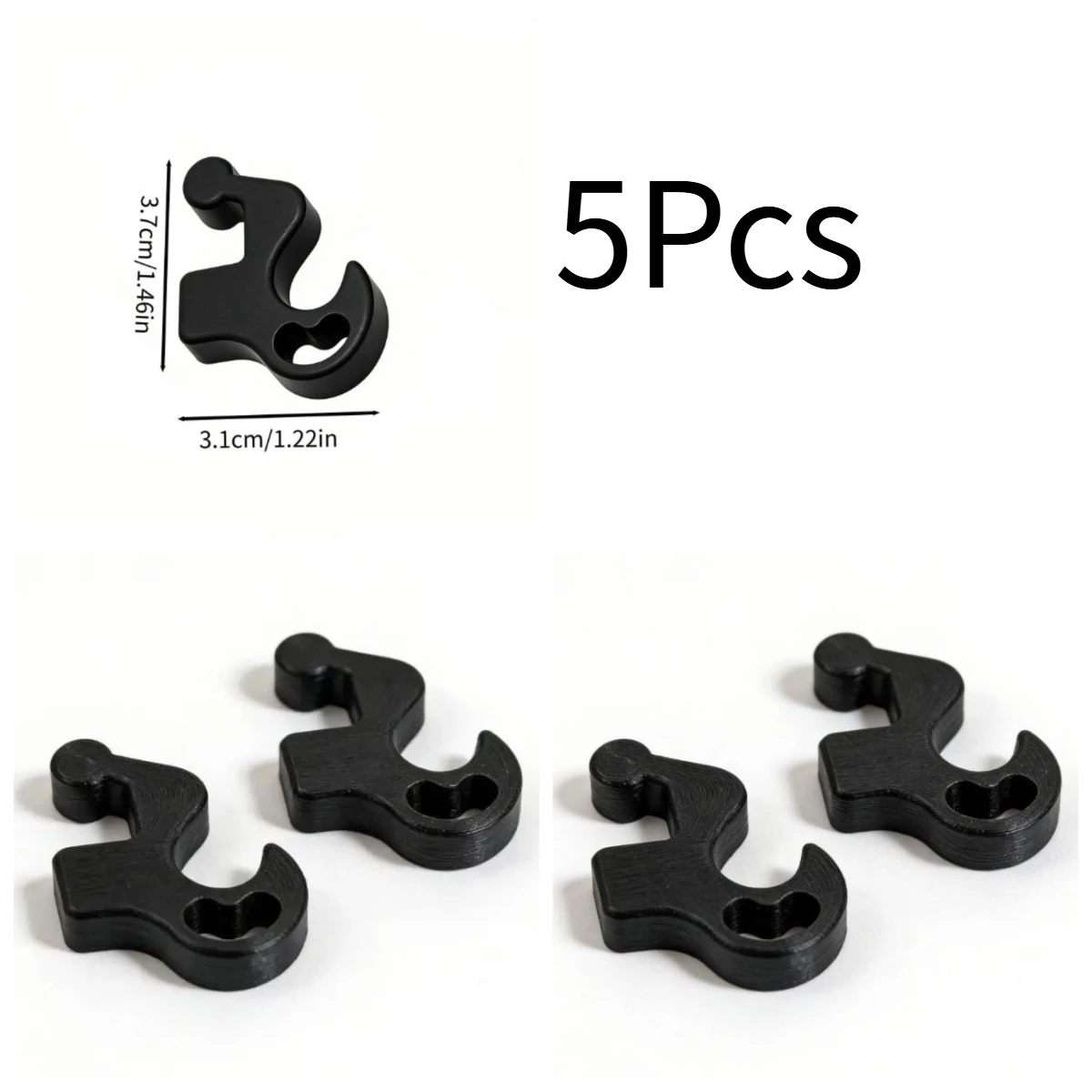 5Pcs RV Specific 8mm Pressure Rail Hooks Black/White Multifunctional Strong Suspension Hooks Easy To Install RV Accessories
