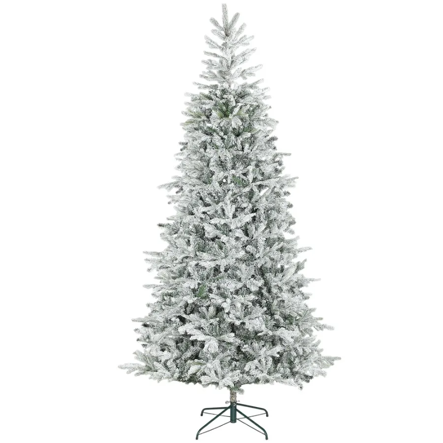 

9 ft Artificial Frosted Christmas Tree with Realistic Branches Wide Full Spruce Hinged Xmas Tree Easy Assembly