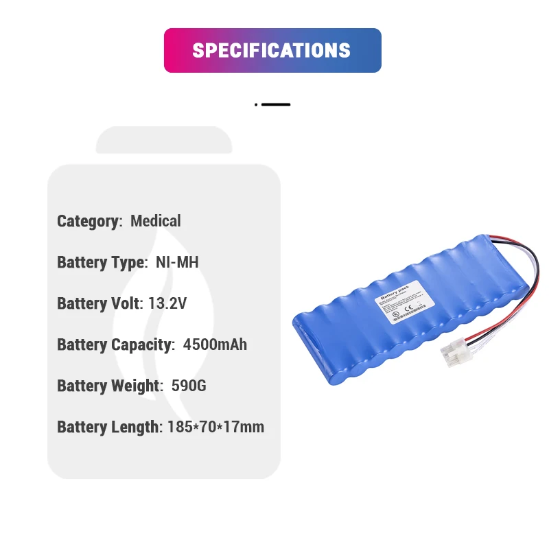 13.2V 4500mAh Ni-MH Replacement 110707 Medical Ventilator Ni-mh Ba ttery for Vi asys Healthcare Acutronic Bi rd Fabian