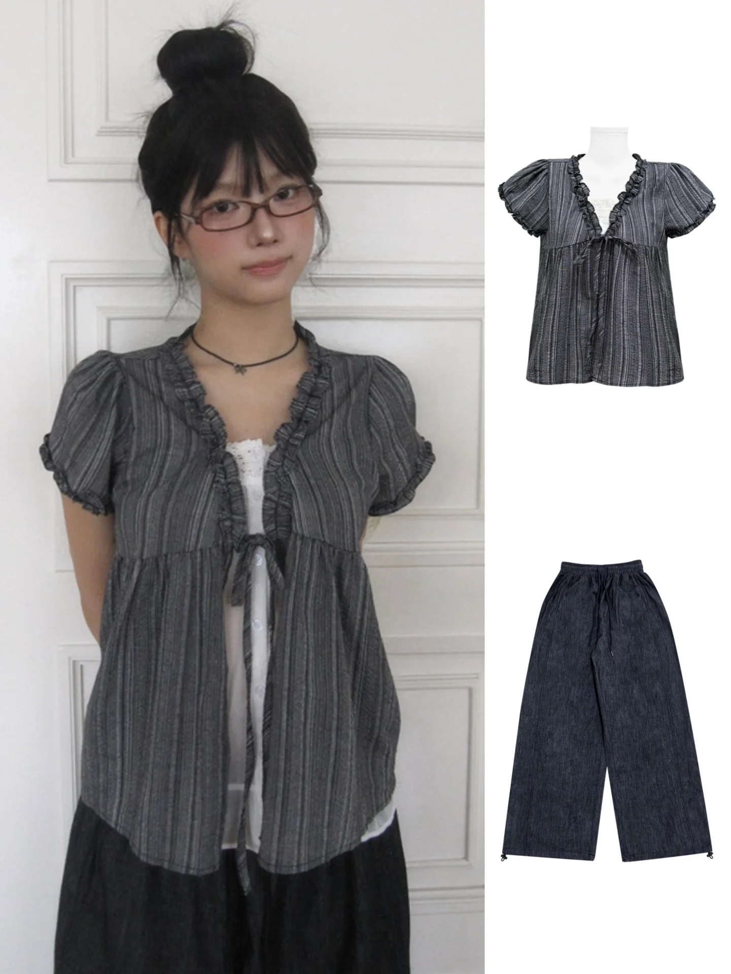 

Уникальные летние повседневные джинсовые джинсы SEI в корейском стиле с эффектом пузырькового све в полоску с поясом, прямые джинсы для женщин