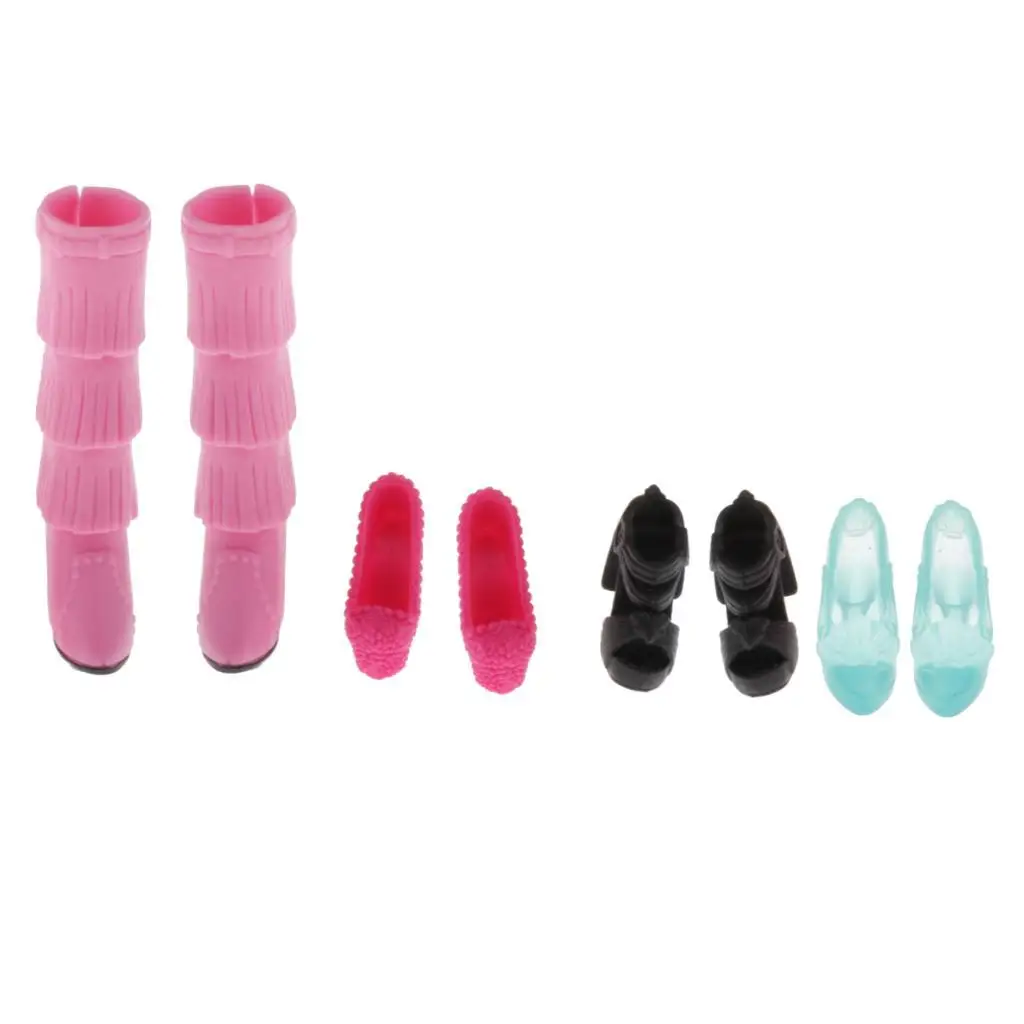 2-6Pack 4 Paar Poppen Schoenen Hoge Hakken Set Voor 1/6 Blythe Bjd Poppen Verkleden