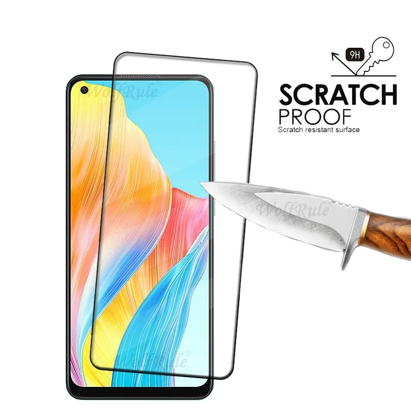 1/2/3/4PCS Full Cover Glass For OPPO A78 4G Glass OPPO A78 4G Tempered Glass HD 9H Full Cover Glue Screen Protector OPPO A78 4G