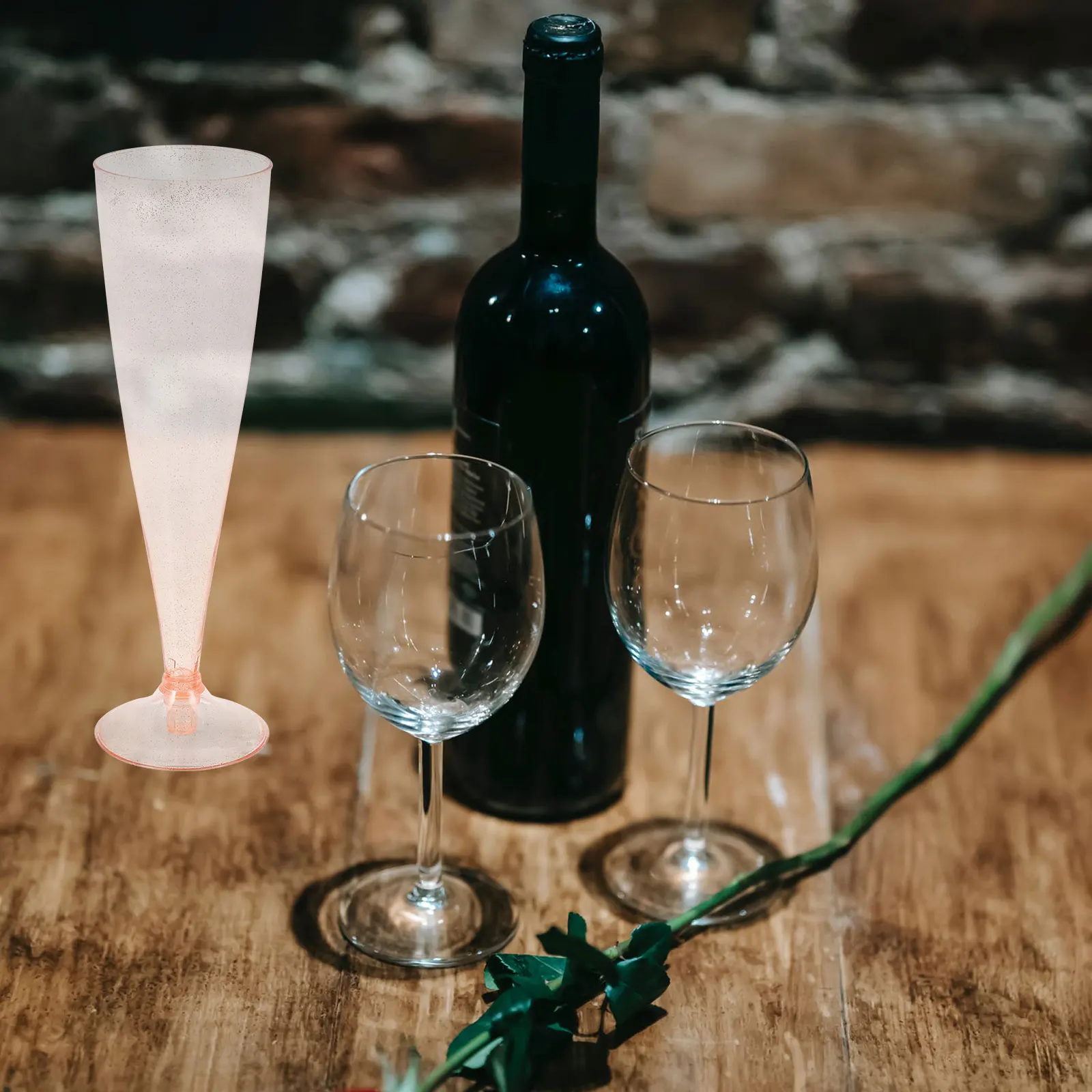 

10 Pcs Disposable Goblets Plastic Flutes Glasses for Party Restaurant Wedding Banquet Safe Elegant Design