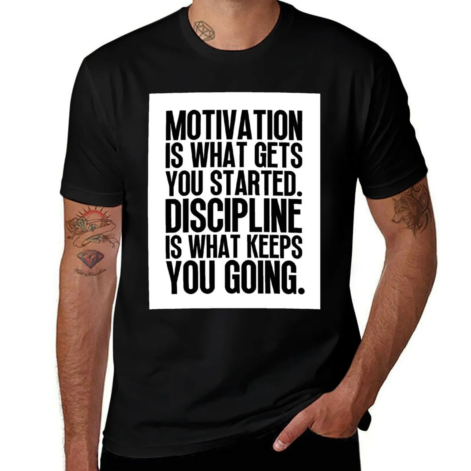 Motivation VS Discipline T-Shirt Casual Soft Cotton Short Sleeve Tee