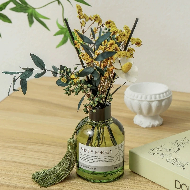 150ml Floral Arrangement Aromatherapy Diffuser - Dried Flower Bouquet Fragrance Essential Oil Toilet Fresh Air Home Decoration