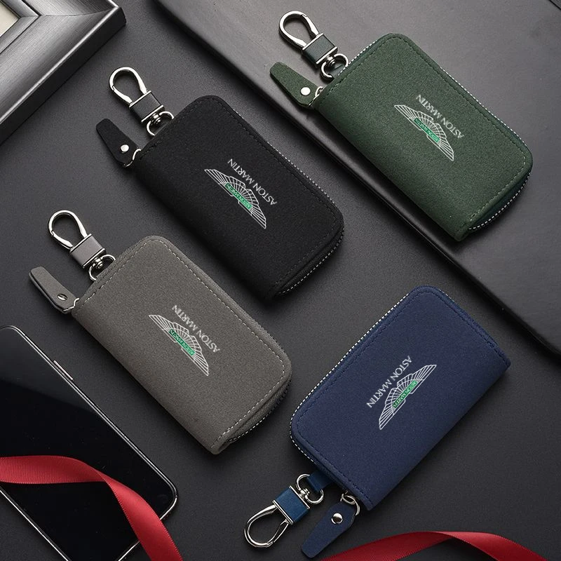 Auto Schlüsselanhänger Tasche Wildleder Mehrzweck Aufbewahrungsbox für Aston Martin V8 V12 Zagoto Virage Vantage Vanquish DBX DBS DB9 DB11 Rapide