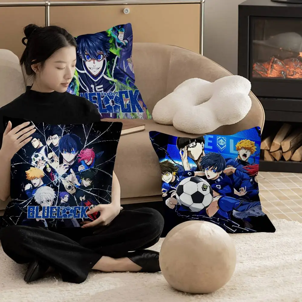 Japan Manga Blue Lock Pillow Cover Sofa Cushion Cover Home Room Decoration Children Gift