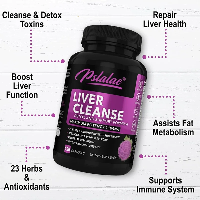 Liver Cleanse Detoxification Support Supplement - Complete Health Capsules with Artichoke, Berberine, Turmeric Herbs