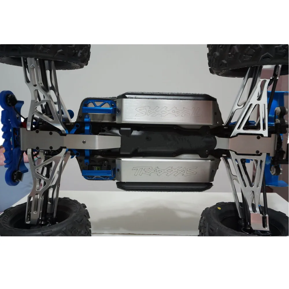 Stainless Steel Skid Plate Chassis Armor Front Middle Rear Protector For Traxxas 1/10 Old E-Revo Summit