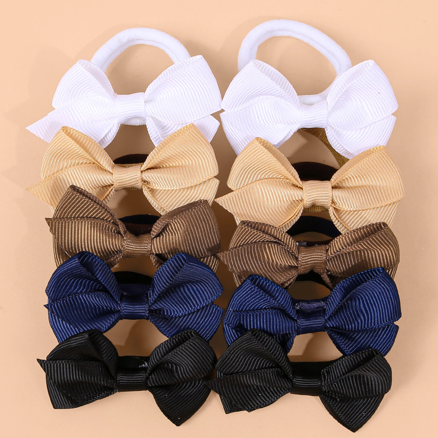 10/40 Uds. Banda elástica para el cabello de nailon con lazo satinado para niñas, bonita banda para el cabello con cola de caballo suave para niños y mujeres, accesorios para el cabello para la escuela diaria