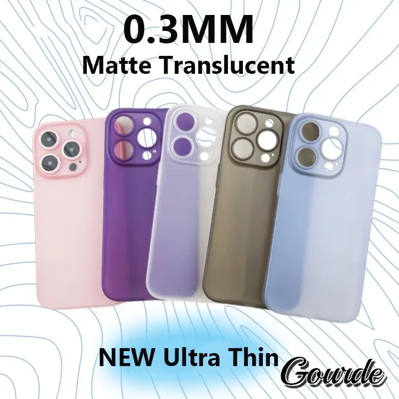 

Gourde Simple Ultra Thin 0.3MM Matte PP Hard Shockproof Phone Case For iPhone 16 14 13 12 iPhone 15 Pro Max Translucent Cover