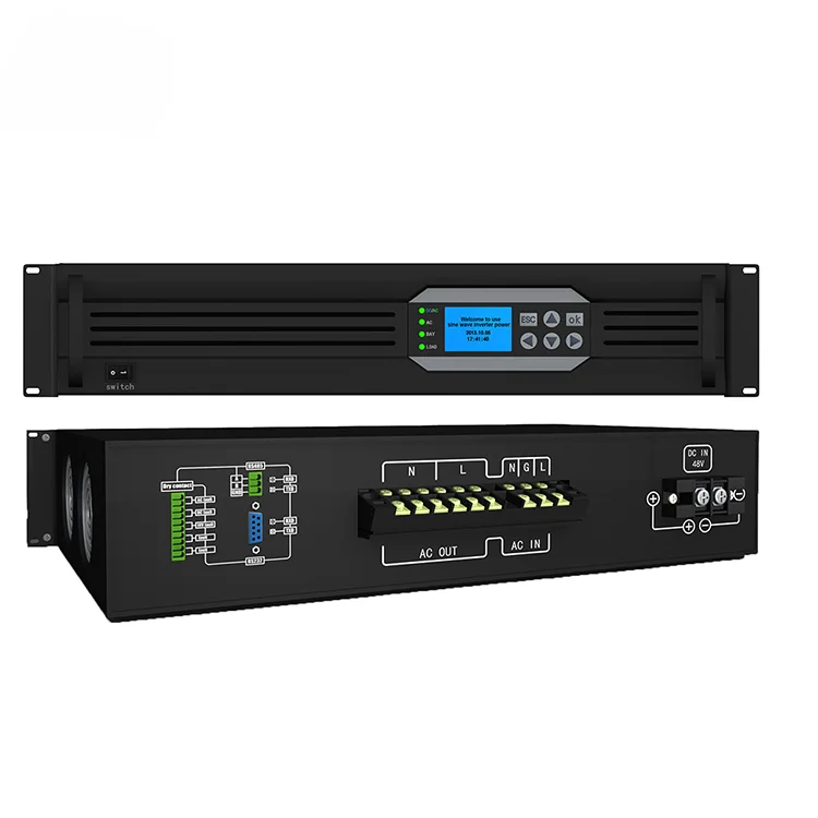 Rack mount telecom inverter 48v dc to 230v ac 1KVA 800W inverters pure sine wave invert