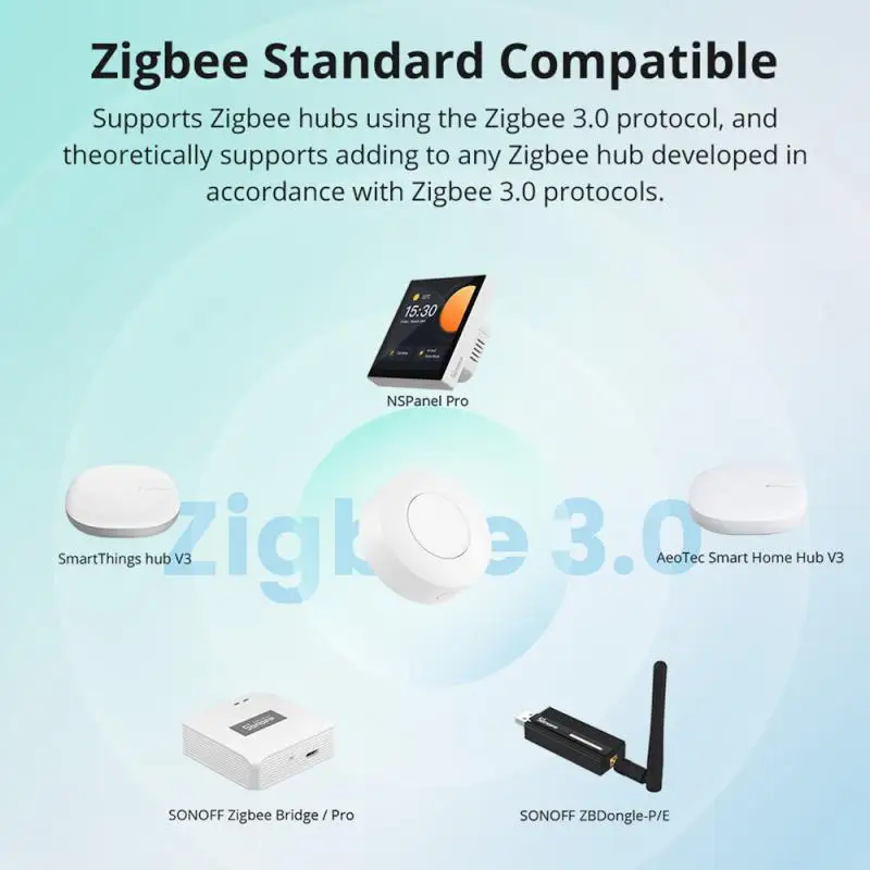 สวิตช์ไร้สาย sonoff SNZB-01P ZigBee การควบคุมสองทางทำหน้าที่เป็นกริ่งประตูปุ่มฉุกเฉินสมาร์ทโฮมระบบอัตโนมัติผ่าน Alexa Google