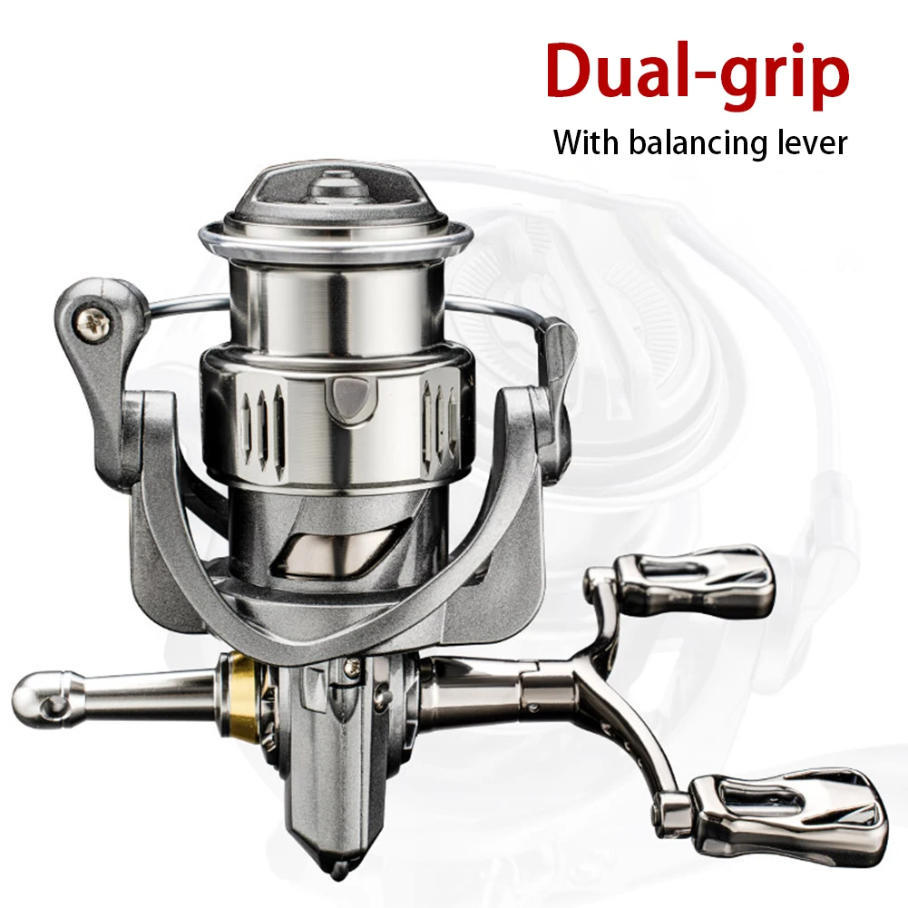 Fishing Reel 2500-3000 Series Spinning Reel 8KG Max. Drag 5.2:1 with Balancing Lever Shallow Spool for Carp Freshwater Saltwater