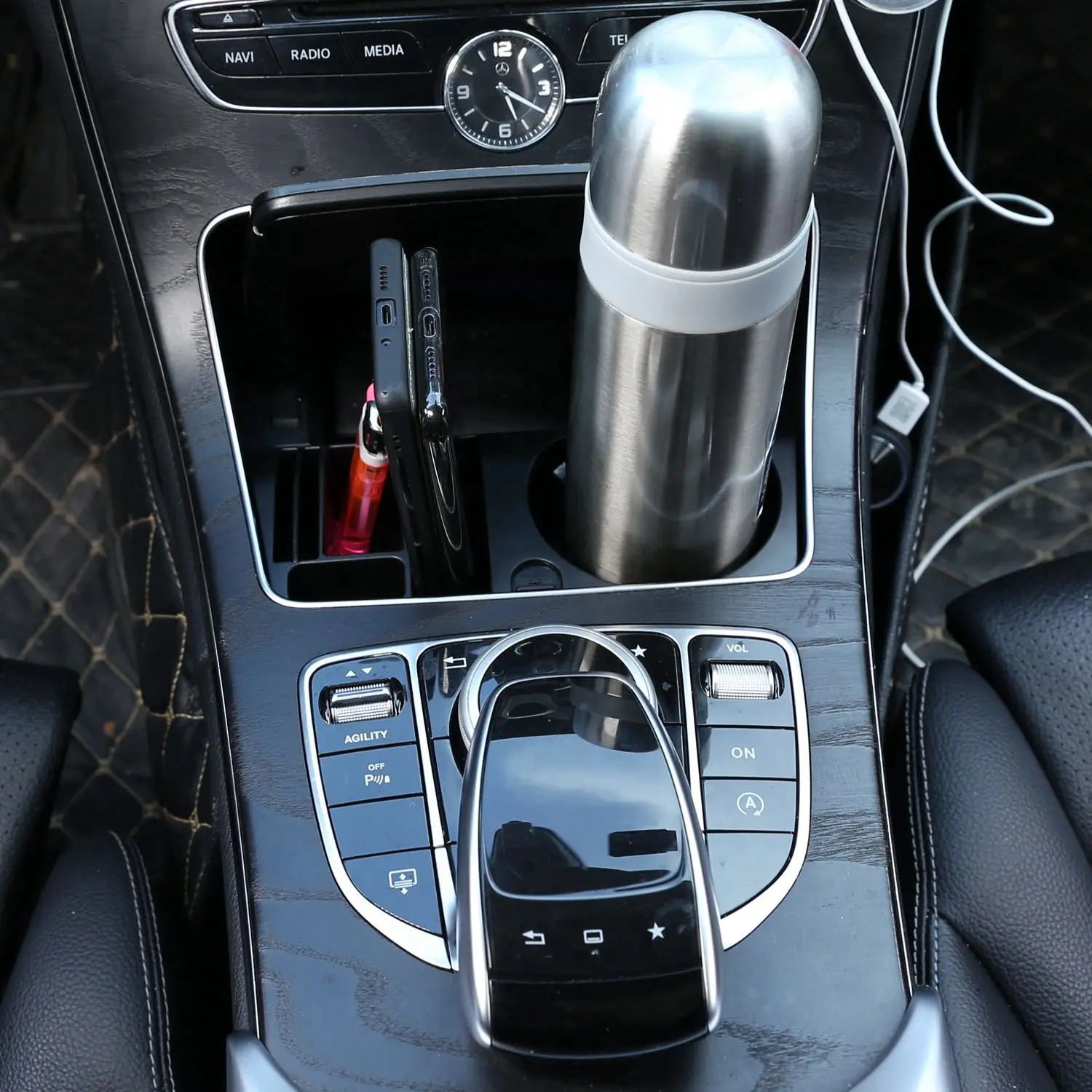 جديد-لمرسيدس بنز G Class W463 2019 2020 وحدة التحكم المركزية الأمامية حامل أكواب الماء إدراج الإطار