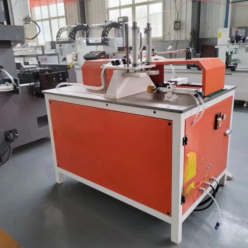 

Precision 45-degree chamfering machine for aluminum door and window profiles, with square precision guide rails.