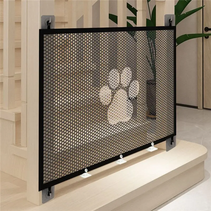 Y50A-Portable Retractable Mesh Barrier Doorway Pet Barriers Folded Dog Barrier D0LD 110X78cm