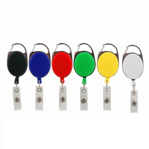 Bilashmart Various card sets Retractable Pull Badge Reel ID Lanyard Name Tag Card Badge Holder Reels Recoil Belt Key Ring Chain Clips