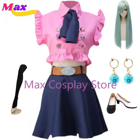 Max Cos Anime Cosplay Elizabeth Liones Cosplay Costume Earrings Outfits Halloween Woman Girls Dress Custom Made