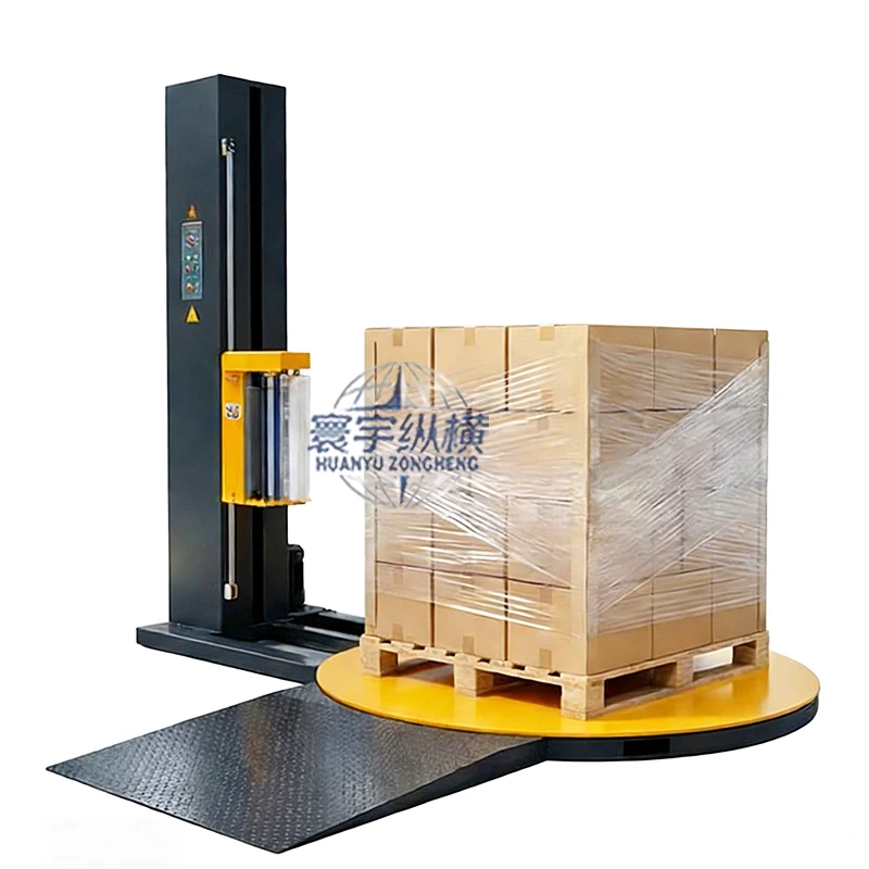 Automatic tray stretch winding machine includes scale, electric turntable, tray stretch winding machine, carton winding machine