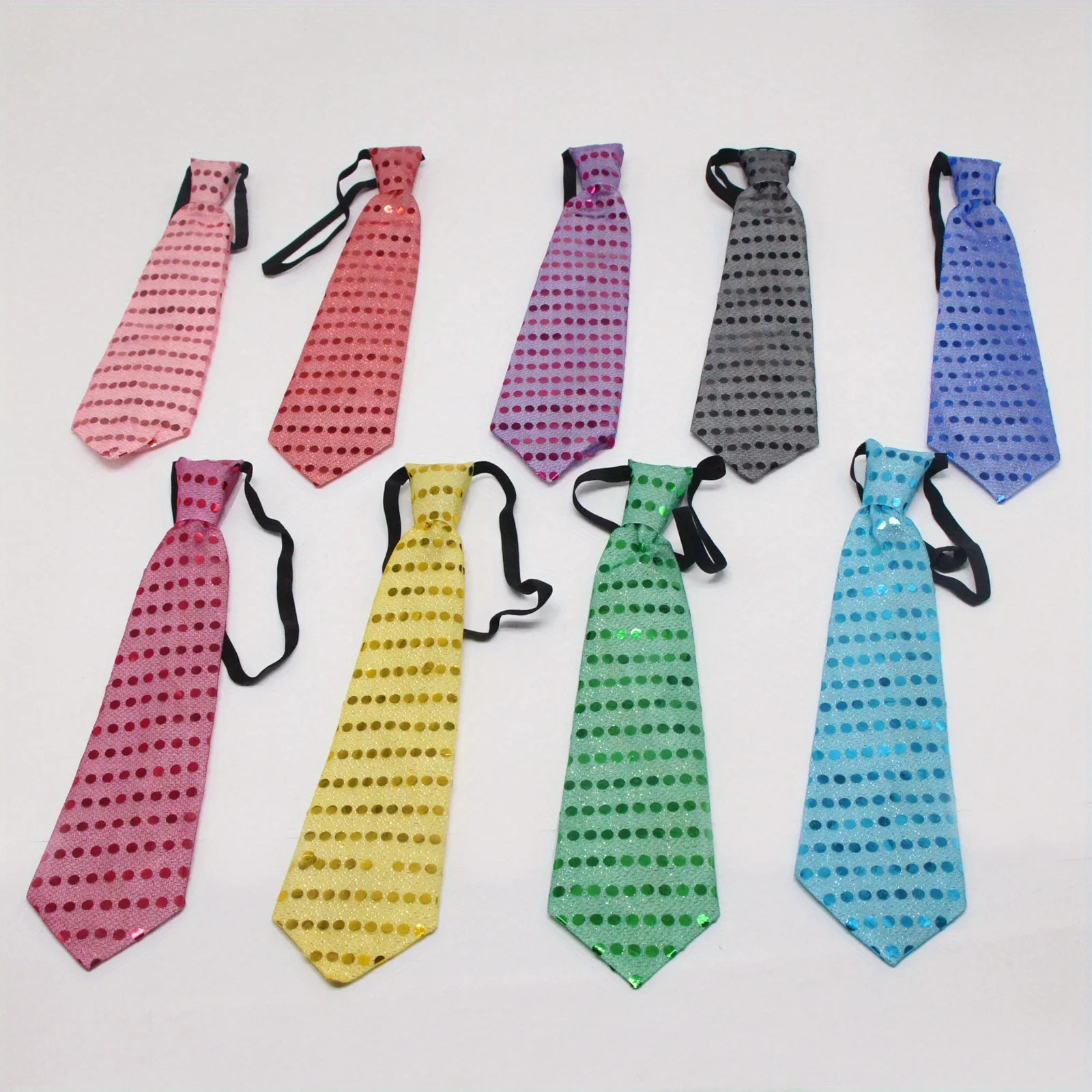 10pcs LED Light up Sequin Neckties Flashing Glitter Ties for Men And Women Ideal for Parties Weddings Carnivals And Festivals