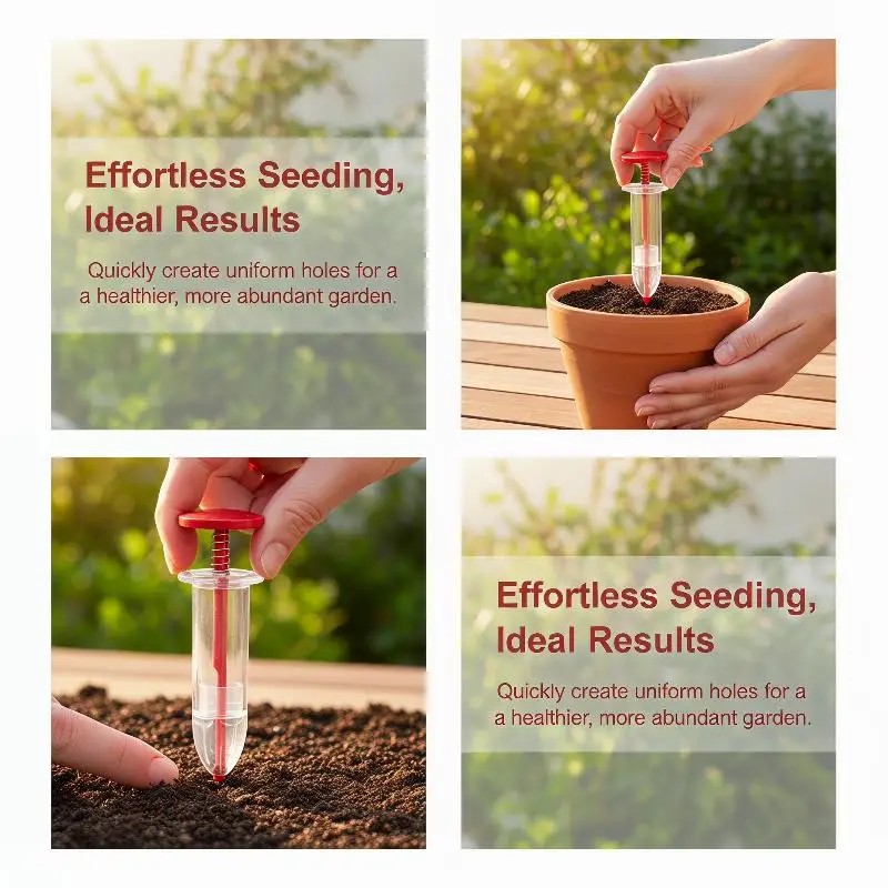 Manual Mini Seed Dispenser for Garden Planting Accurate Seeder Tool for Flowers and Vegetables