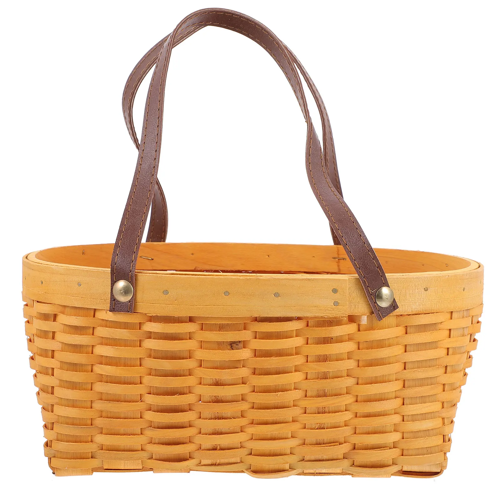 

Multipurpose Woven Baskets Natural Wood Material Storage Container Picnic Shopping Food Vegetable Basket Home Garden Rural Style