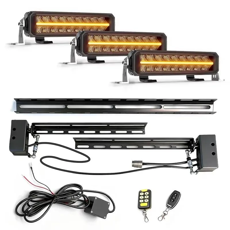 Durable Aluminum Electric Flip Mount Bracket for LED Strip Spotlights Suitable for Grille Roof 4x4 Vehicle Lighting Fixtures