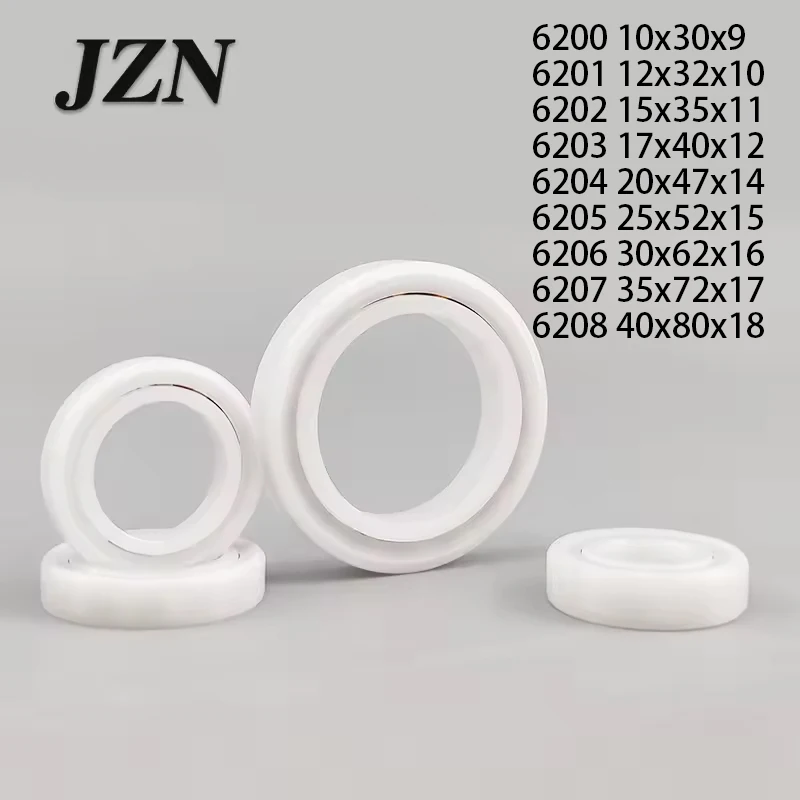6200 6201 6202 6203 6204 2/5/10Pcs POM plastic bearing 6205 6206 6207 6208 2RS RS double sided seal corrosion resistant oil free